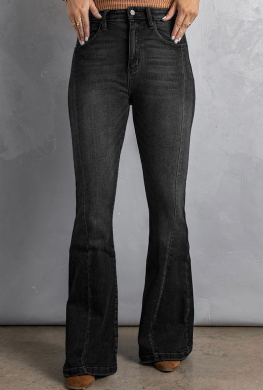 Black High Waisted Flare Jeans
